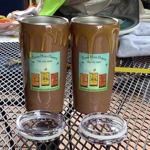 Insulated Cups Bee Decor.  Initials
